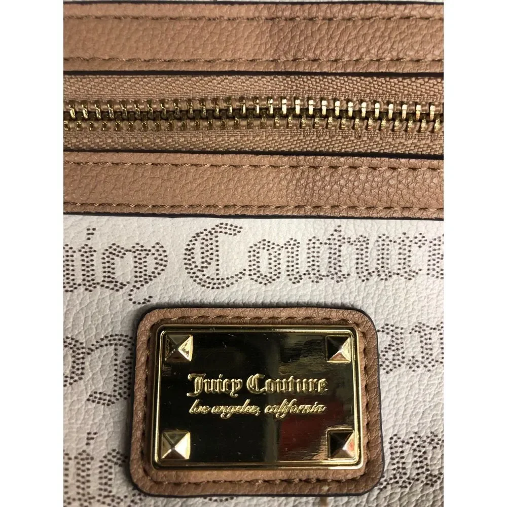 Juicy Couture Daydream Satchel Handbag‎ Womens Brown Cream Signature Logo